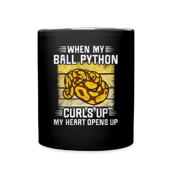 I Love My Banana Ball Python Schlange Königspython - Tasse einfarbig - Schwarz - Vorne