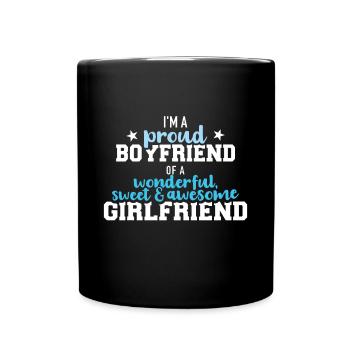 Proud boyfriend of a wonderful - Full Colour Mug - black - Front