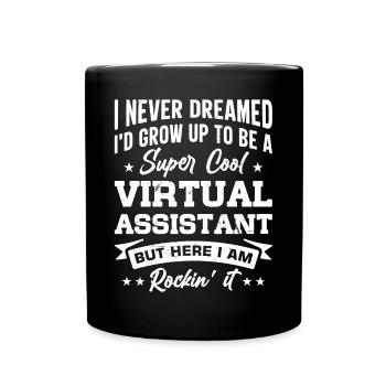 Freelancer Profession Self-employed Virtual - Full Colour Mug - black - Front