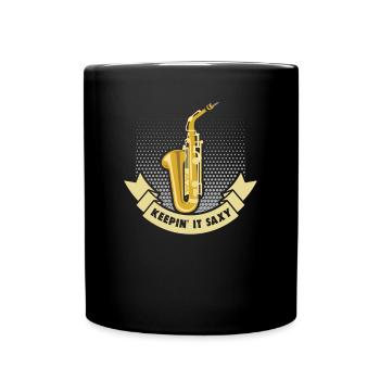 Saxophoniste, Orchestre, Musicien, Saxophoniste - Mug uni - noir - Devant