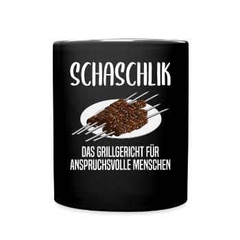 Schaschlik: Grillgenuss für Anspruchsvolle - Tasse einfarbig - Schwarz - Vorne