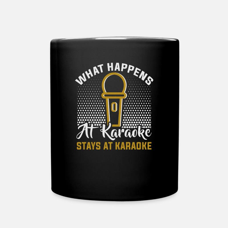 Karaoke Singing Singer Music Karaoke Bar - Full Colour Mug - black