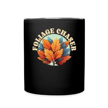 Blatt gucken Herbst Blattgucker Herbstlaub - Tasse einfarbig - Schwarz - Vorne
