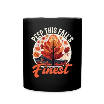 Leaf Peeping Autumn Leaf Peeper Fall Foliage - Full Colour Mug - black - Front