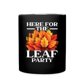 Blatt gucken Herbst Blattgucker Herbstlaub - Tasse einfarbig - Schwarz - Vorne
