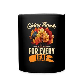 Blatt gucken Herbst Blattgucker Herbstlaub - Tasse einfarbig - Schwarz - Vorne