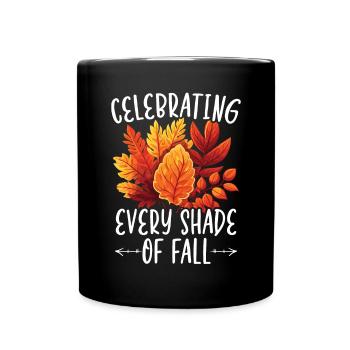 Blatt gucken Herbst Blattgucker Herbstlaub - Tasse einfarbig - Schwarz - Vorne