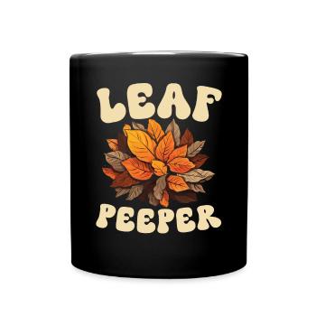Blatt gucken Herbst Blattgucker Herbstlaub - Tasse einfarbig - Schwarz - Vorne