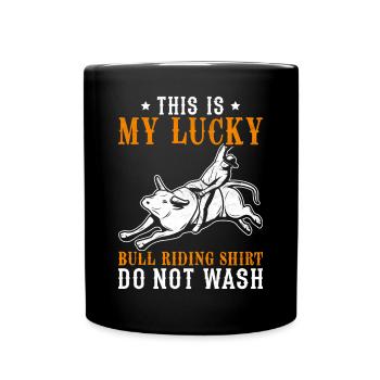 Stierreiter Cowboy - Tasse einfarbig - Schwarz - Vorne