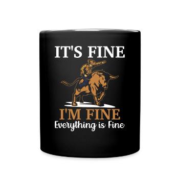 Bull Rider Bull Riding Cowboy - Full Colour Mug - black - Front