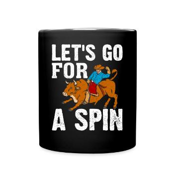 Bull Rider Bull Riding Cowboy - Full Colour Mug - black - Front