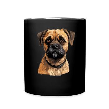 Chien Border Terrier - Mug uni - noir - Devant