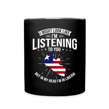 Drapeau du Libéria Libériens - Mug uni - noir - Devant