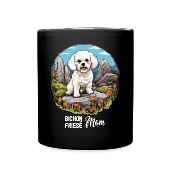 Chien Bichon Friesé - Mug uni - noir - Devant