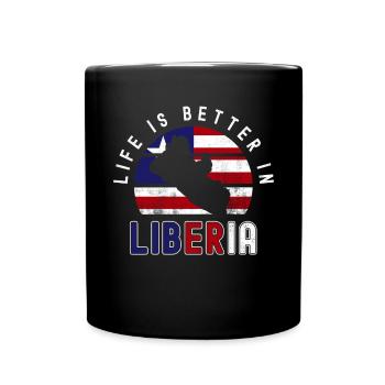 Drapeau du Libéria Libériens - Mug uni - noir - Devant