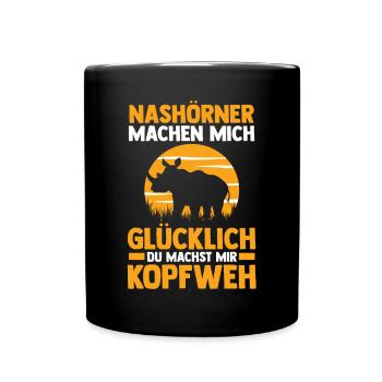 Nashorn - Tasse einfarbig - Schwarz - Vorne