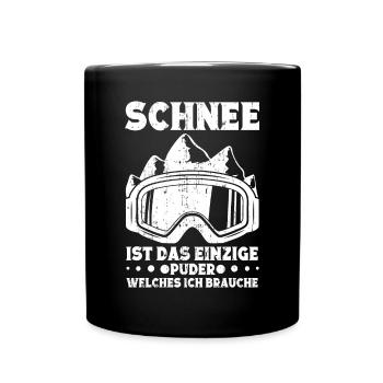 Skifahren Wintersportler Skibrille Skifahrer - Tasse einfarbig - Schwarz - Vorne