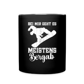 Snowboardfahrer Berge Wintersportler Schnee - Tasse einfarbig - Schwarz - Vorne