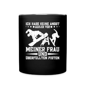 Snowboardfahrer Snowboarden Snowboarding - Tasse einfarbig - Schwarz - Vorne