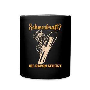 Berge Skipiste Snowboarden Snowboarding - Tasse einfarbig - Schwarz - Vorne