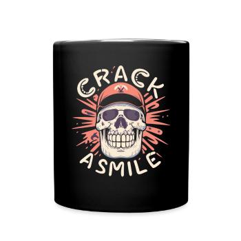 Crânes Crack A Smile Totenkopf Crâne - Mug uni - noir - Devant