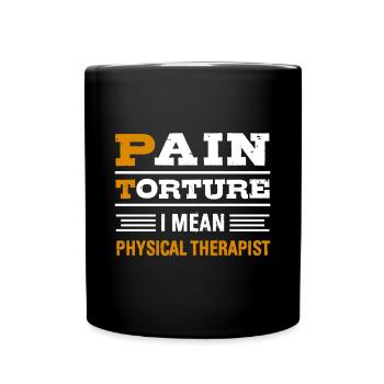 PT Physiotherapie Physiotherapeutin Job - Tasse einfarbig - Schwarz - Vorne