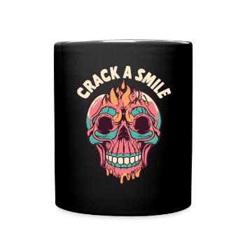 Skulls Crack A Smile Totenkopf Skull - Tasse einfarbig - Schwarz - Vorne