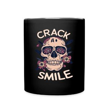 Crânes Crack A Smile Totenkopf Crâne - Mug uni - noir - Devant