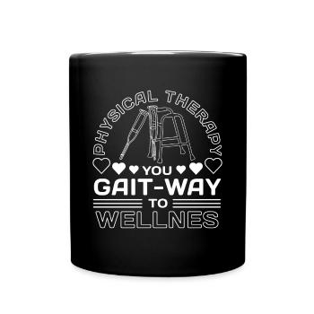 PT Physiotherapy Physiotherapist Job - Full Colour Mug - black - Front
