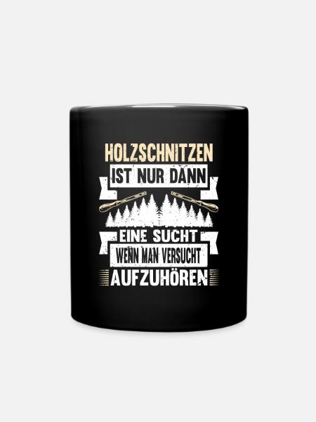 Zimmermann Schreiner Holz - Tasse einfarbig - Schwarz