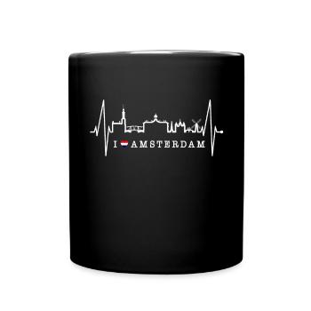 Amsterdam Skyline Pays-Bas Heartbeat Holland - Mug uni - noir - Devant