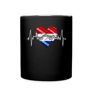 Amsterdam Skyline Pays-Bas Heartbeat Holland - Mug uni - noir - Devant