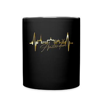 Amsterdam Skyline Pays-Bas Heartbeat Holland - Mug uni - noir - Devant