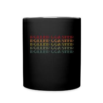 Achterbahnvergnügungspark Achterbahnfahrt - Tasse einfarbig - Schwarz - Vorne