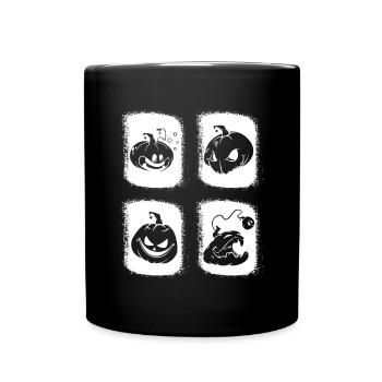 Retro Halloween Pumpkin Funny Halloween Pumpkins - Full Colour Mug - black - Front