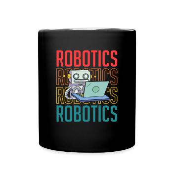 Cute Robotics Vintage Droid Builder Retro - Full Colour Mug - black - Front