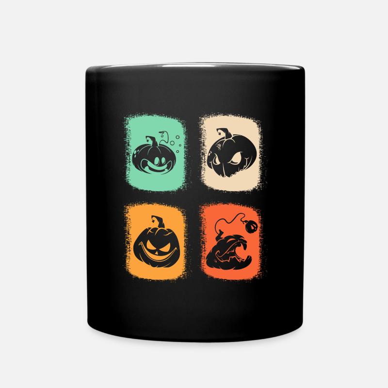 Funny Halloween Pumpkins Retro Halloween Pumpkin - Tasse einfarbig - Schwarz