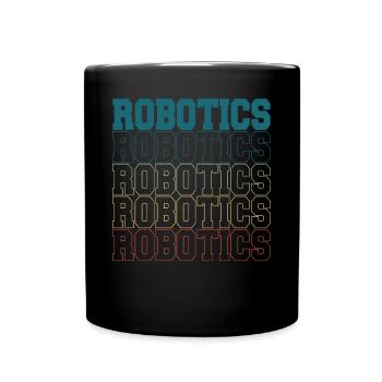 Robotics Cool Retro Build Robot Droid Builder - Full Colour Mug - black - Front