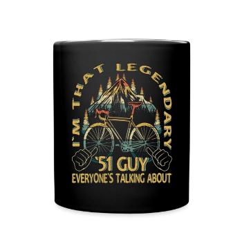 Road Bike Gift for Vintage 1951 Cyclist - Full Colour Mug - black - Front