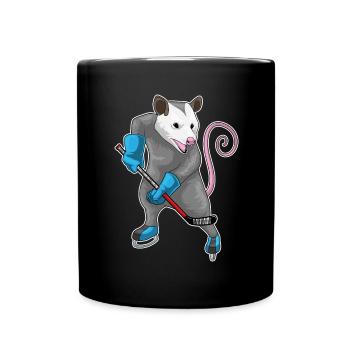 Beutelratte Eishockey Eishockeyschläger - Tasse einfarbig - Schwarz - Vorne