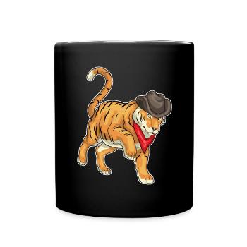 Chapeau de cowboy tigre - Mug uni - noir - Devant