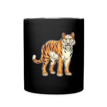 Masque de crâne de tigre - Mug uni - noir - Devant