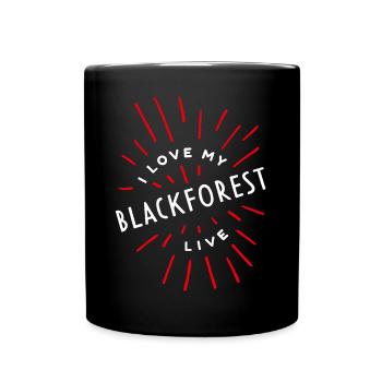 Schwarzwald Dorf Dorfleben Landei Bauern Land - Tasse einfarbig - Schwarz - Vorne