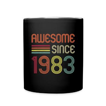 Awesome Since 1983 40th Birthday Retro - Full Colour Mug - black - Front