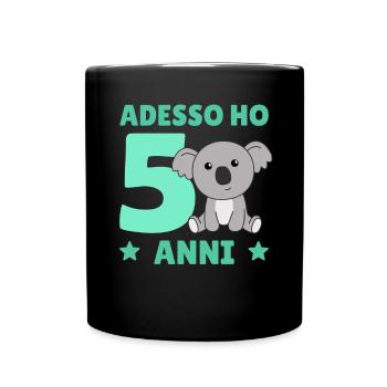Children 5th Birthday Koala Adesso ho 5 anni - Full Colour Mug - black - Front