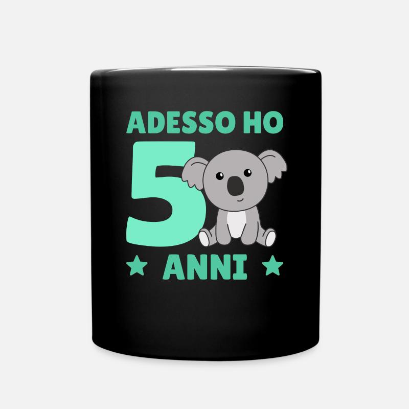 Kinder 5. Geburtstag Koala Adesso ho 5 anni - Tasse einfarbig - Schwarz