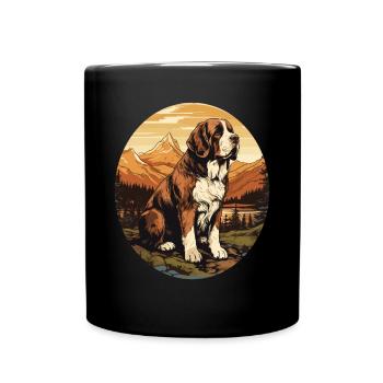 Chien Saint-Bernard - Mug uni - noir - Devant