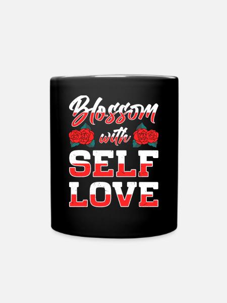 Motivation Selbstliebe Positivität Liebe dich - Tasse einfarbig - Schwarz