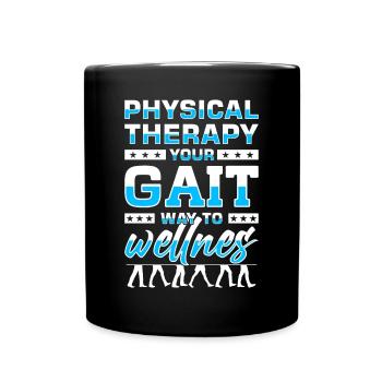 PT Physiotherapy Physiotherapist Job - Full Colour Mug - black - Front