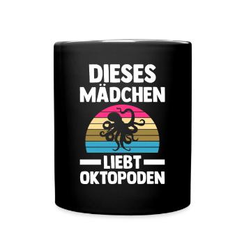 Tintenfisch Oktopus - Tasse einfarbig - Schwarz - Vorne